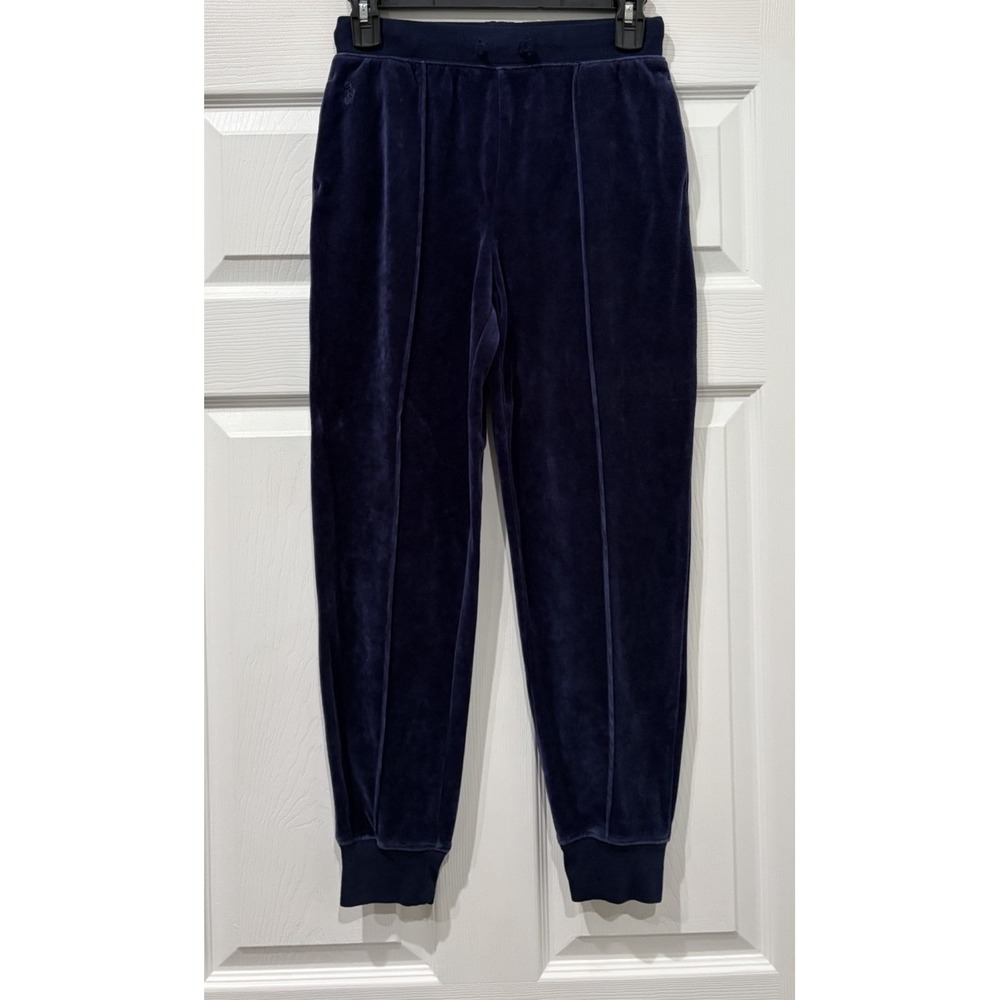Polo Ralph Lauren Sweatpants Girls Sz LG 12/14 Blue Suede Elastic Waist Joggers - Picture 1 of 7